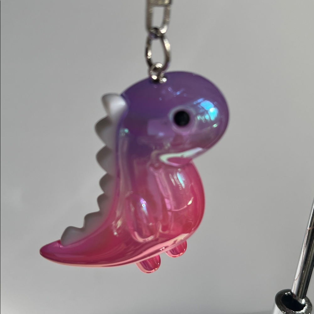 Pink Purple Dinosaur Keychain Toy Bag Charm - Picture 7 of 8